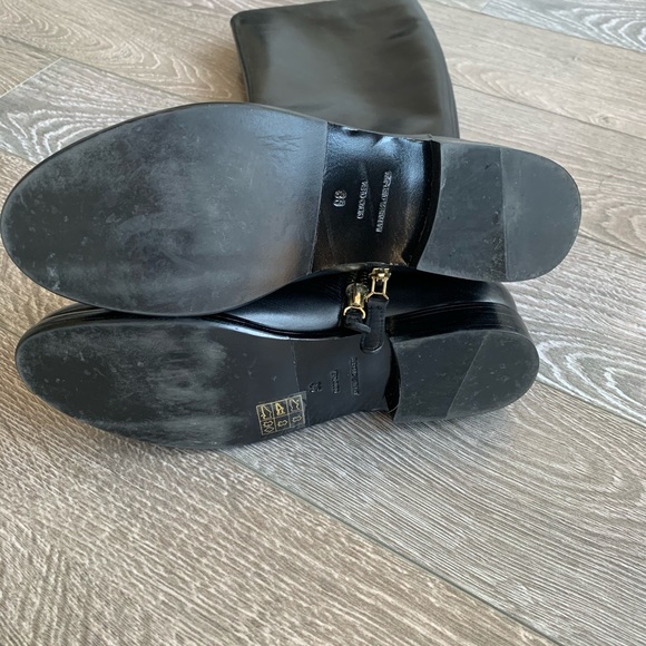 EMPORIO ARMANI BLACK LEATHER HIGH BOOT 36 - Picture 7 of 8